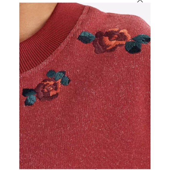 Miles by Madewell | Embroidered Cutoff Semi Crop Sweatshirt - Picture 2 of 11